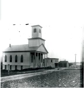 Tinmouth Congregational Church (was Congregational before being Methodist) located where Tinmouth Firehouse is now located. Photo taken by Stan Wilbur's grandfather between 1910-1920