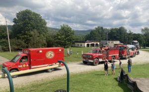 Tinmouth Volunteer Fire Department at the annual Community Fun Day parade