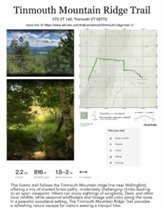 Tinmouth Ridge Trail pamphlet