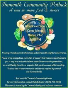 Join us for a family-friendly event, sharing favorite foods.